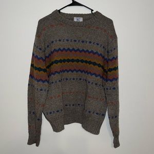 Izod x Lacoste wool pullover sweater zigzag